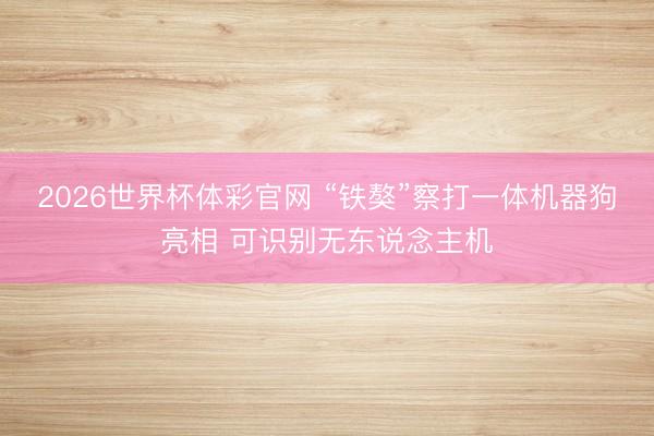 2026世界杯体彩官网 “铁獒”察打一体机器狗亮相 可识别无东说念主机