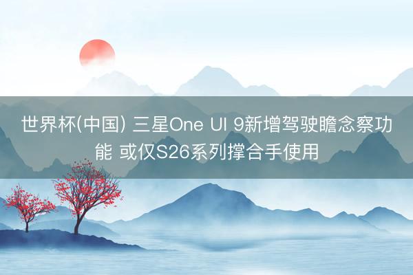 世界杯(中国) 三星One UI 9新增驾驶瞻念察功能 或仅S26系列撑合手使用