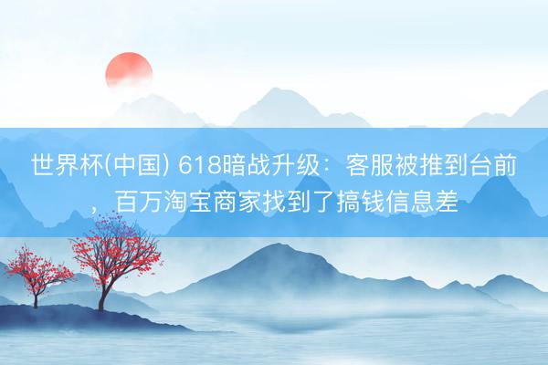 世界杯(中国) 618暗战升级：客服被推到台前，百万淘宝商家找到了搞钱信息差