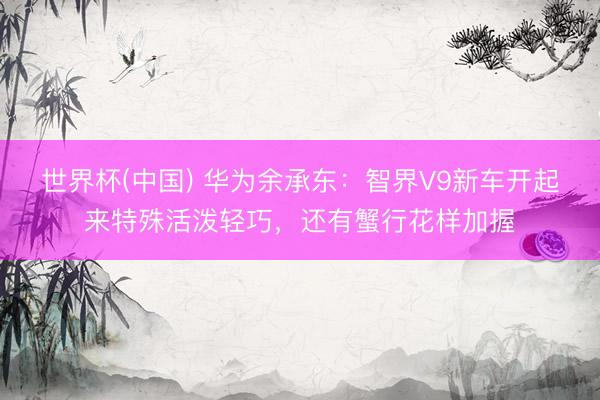 世界杯(中国) 华为余承东：智界V9新车开起来特殊活泼轻巧，还有蟹行花样加握