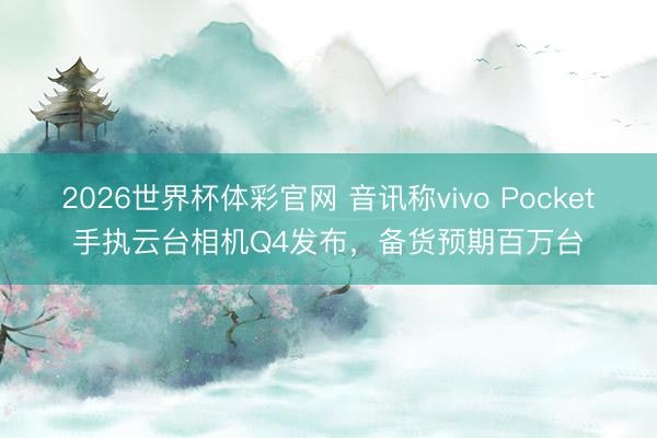 2026世界杯体彩官网 音讯称vivo Pocket手执云台相机Q4发布，备货预期百万台