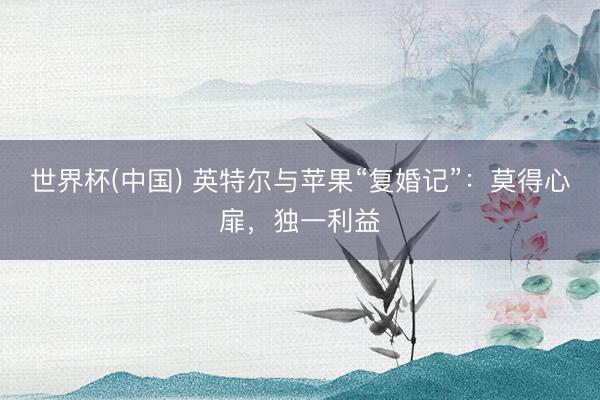 世界杯(中国) 英特尔与苹果“复婚记”：莫得心扉，独一利益