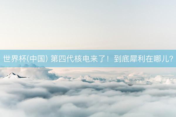 世界杯(中国) 第四代核电来了！到底犀利在哪儿？
