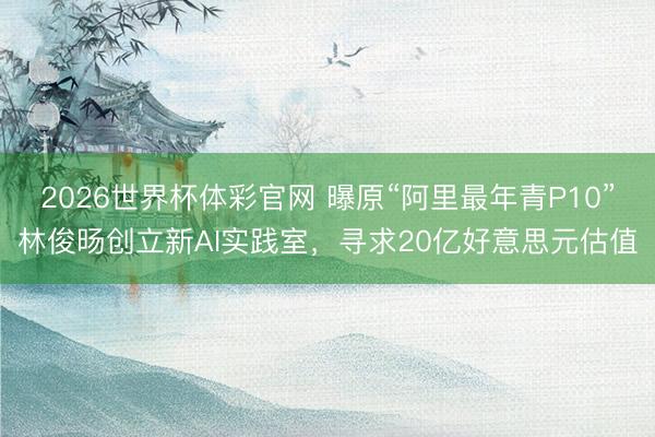 2026世界杯体彩官网 曝原“阿里最年青P10”林俊旸创立新AI实践室，寻求20亿好意思元估值