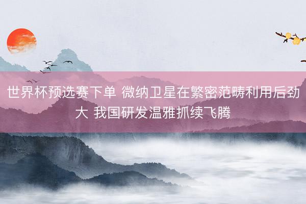 世界杯预选赛下单 微纳卫星在繁密范畴利用后劲大 我国研发温雅抓续飞腾