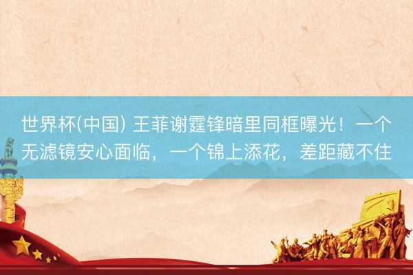 世界杯(中国) 王菲谢霆锋暗里同框曝光！一个无滤镜安心面临，一个锦上添花，差距藏不住