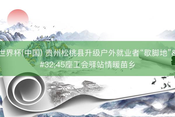 世界杯(中国) 贵州松桃县升级户外就业者“歇脚地” 45座工会驿站情暖苗乡
