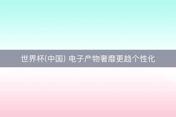 世界杯(中国) 电子产物奢靡更趋个性化
