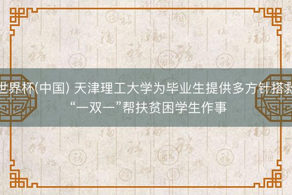 世界杯(中国) 天津理工大学为毕业生提供多方针搭救 “一双一”帮扶贫困学生作事